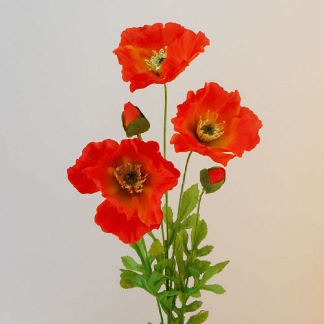 Orange Artificial Poppies 70cm | Artificial Flowers